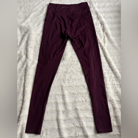 Victoria's Secret Studio High Rise Leggings w/ Pockets Burgundy Size 8 / Medium - Picture 6 of 9